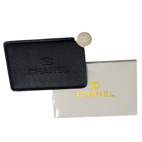 Chanel Black Mirror Embossed Card Holder - Picture 1 of 6